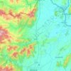 อำเภอแม่จันの地形図、標高、地勢