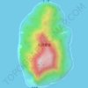 北硫黄島の地形図、標高、地勢