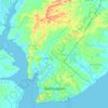 バリクパパンの地形図、標高、地勢