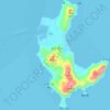 渡名喜島の地形図、標高、地勢