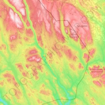 Trysilの地形図、標高、地勢