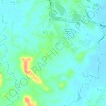 San Roqueの地形図、標高、地勢