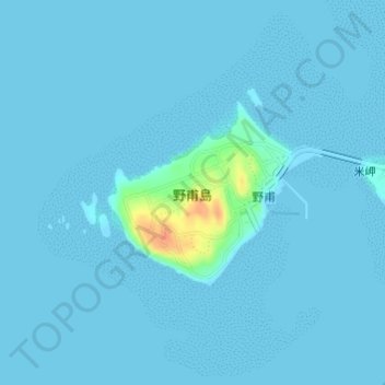 野甫島の地形図、標高、地勢