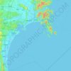 石巻市の地形図、標高、地勢