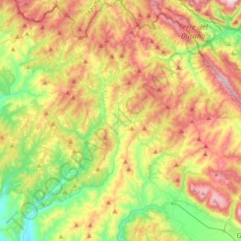 Pietralungaの地形図、標高、地勢