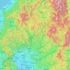岐阜県の地形図、標高、地勢