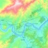 东区の地形図、標高、地勢