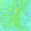Kolkataの地形図、標高、地勢