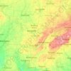 テネシー州の地形図、標高、地勢