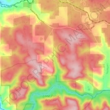 Teesdaleの地形図、標高、地勢