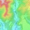 四万湖の地形図、標高、地勢