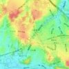 日野南の地形図、標高、地勢