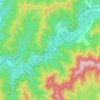 かなやま湖の地形図、標高、地勢