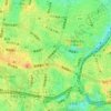 荒木町の地形図、標高、地勢
