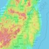 福島県の地形図、標高、地勢