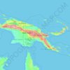 パプアニューギニアの地形図、標高、地勢