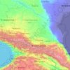 北カフカース連邦管区の地形図、標高、地勢