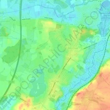 Molfseeの地形図、標高、地勢