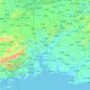 欽州市の地形図、標高、地勢