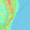 プラチュワップキーリーカン県の地形図、標高、地勢