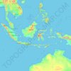 インドネシアの地形図、標高、地勢