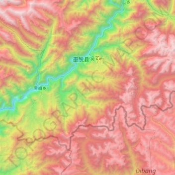 メトク県の地形図、標高、地勢