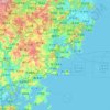 福鼎市の地形図、標高、地勢
