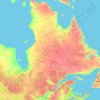 ケベック州の地形図、標高、地勢