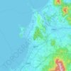 福津市の地形図、標高、地勢