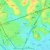 仲池上の地形図、標高、地勢