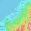 小松市の地形図、標高、地勢