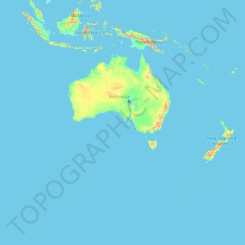 オーストラリアの地形図、標高、地勢
