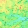 代沢の地形図、標高、地勢