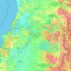 ロス・リオス州の地形図、標高、地勢