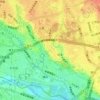 岡本三丁目の地形図、標高、地勢