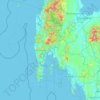 パンガー県の地形図、標高、地勢