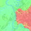 トボリスクの地形図、標高、地勢