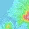 淡水区の地形図、標高、地勢