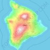ハワイ島の地形図、標高、地勢