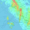 サトゥーン県の地形図、標高、地勢