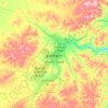ホーリンゴル市の地形図、標高、地勢