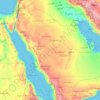 サウジアラビアの地形図、標高、地勢