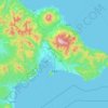 函館市の地形図、標高、地勢