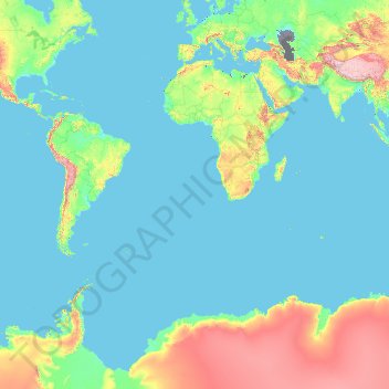 南極大陸の地形図、標高、地勢