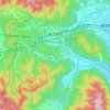 関ケ原町の地形図、標高、地勢