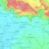 プラーチーンブリー県の地形図、標高、地勢