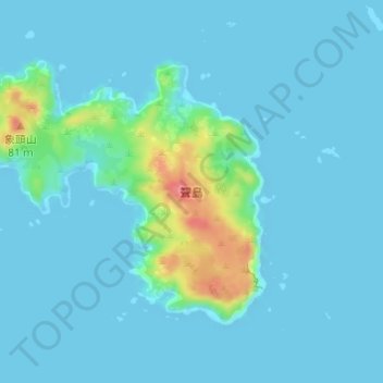 聟島の地形図、標高、地勢