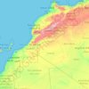 モロッコの地形図、標高、地勢