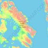 バフィン島の地形図、標高、地勢