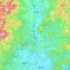 一関市の地形図、標高、地勢